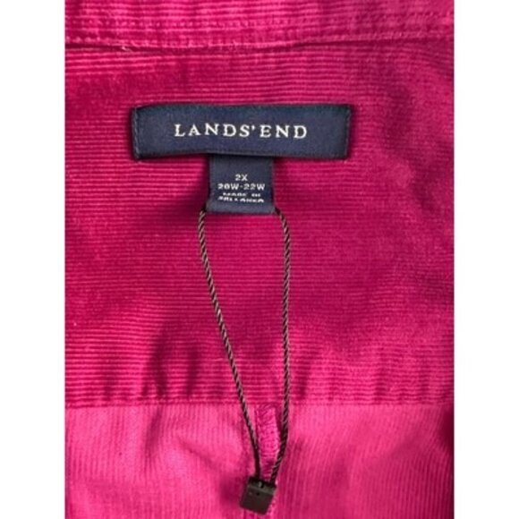 Lands End Womens Corduroy Shirt 2X 20W-22W Fuchsia - Picture 2 of 4